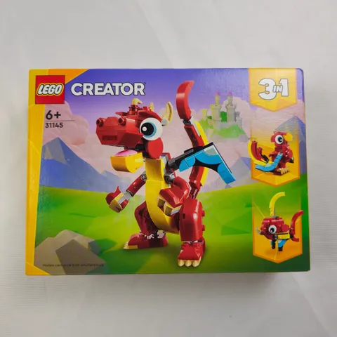 LEGO Creator 3in1 Red Dragon 31145 Building Toy Set New Factory Sealed