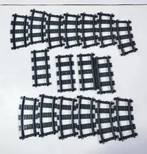 LEGO Dark Gray Train Track Lot of 17 Track Pieces 4 Straight 13 Curved