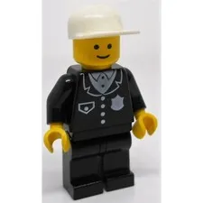 LEGO Vintage Suit with 4 Buttons, Black Legs, White Cap inv.573