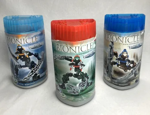 Lot of 3 LEGO BIONICLE ~ METRU NUI ~ Canister Cases Only ~ Empty Containers