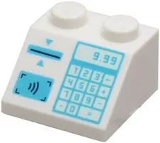 LEGO® Part 3039pb139 - Slope 45 2 x 2 with Medium Azure Cash Register