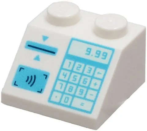 LEGO® Part 3039pb139 - Slope 45 2 x 2 with Medium Azure Cash Register