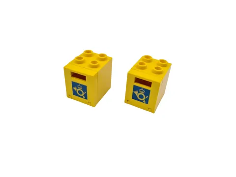 2 Lego® CITY Post Letter Box in YELLOW Door Blue
