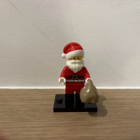 Lego Minifigure Santa With Bag And Stand. Good Condition