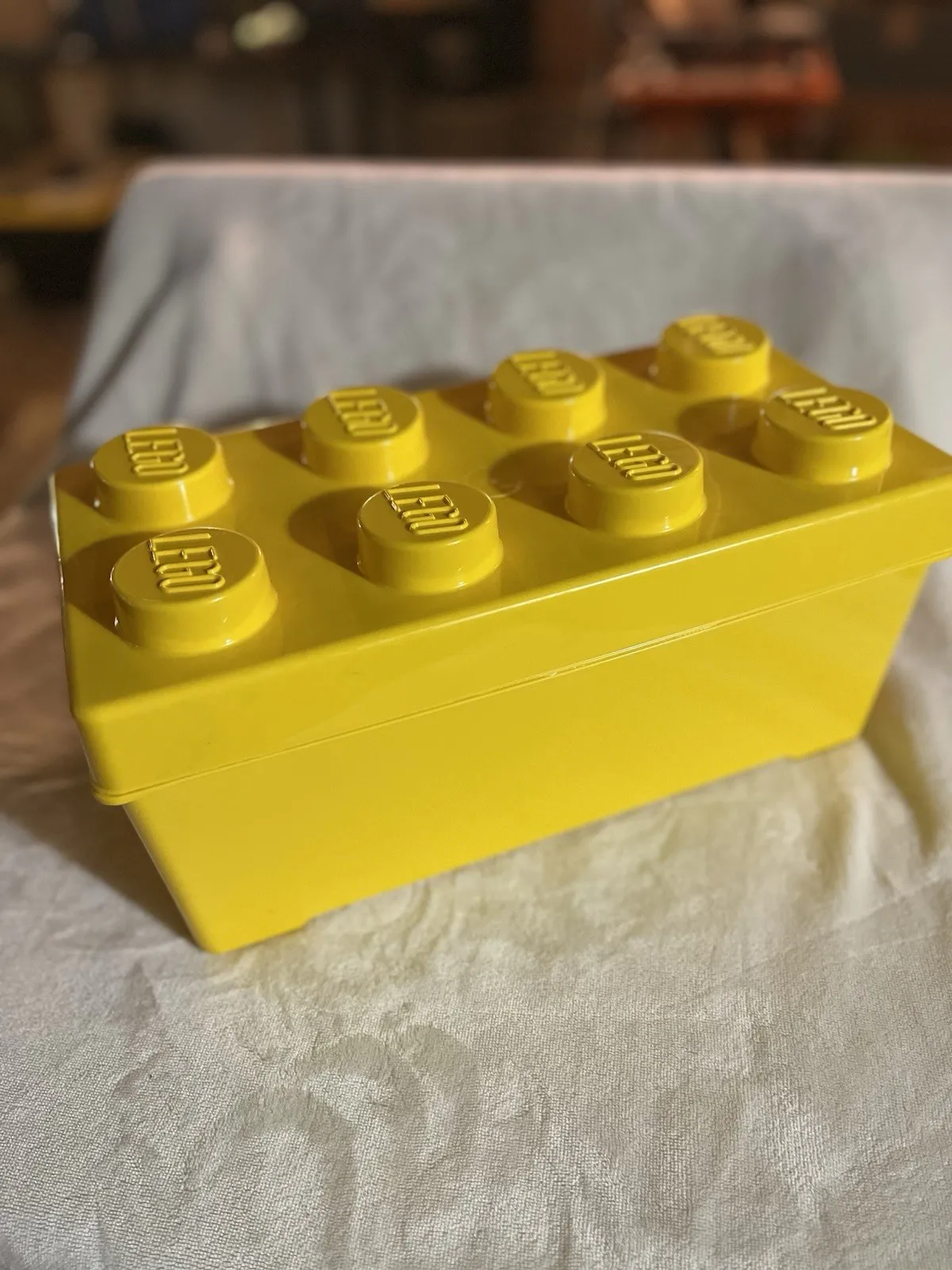 LEGO Yellow Stackable Storage Brick Plastic Container 14in L x 7in T x 7inW