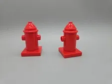 Lego Duplo Fire Hydrant Lot Of 2 Red Firefighters Rescue