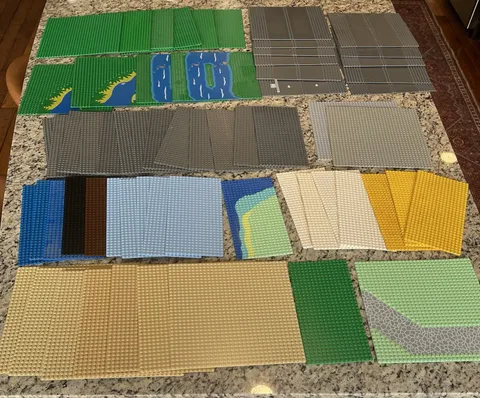 Lego Baseplate Lot Of 63 Range Of Conditions Colors And Sizes