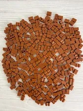 LEGO LOT DARK ORANGE 306 PCS 1X2 BRICK PALISADE MASONRY VARIETY BUILDING PIECE