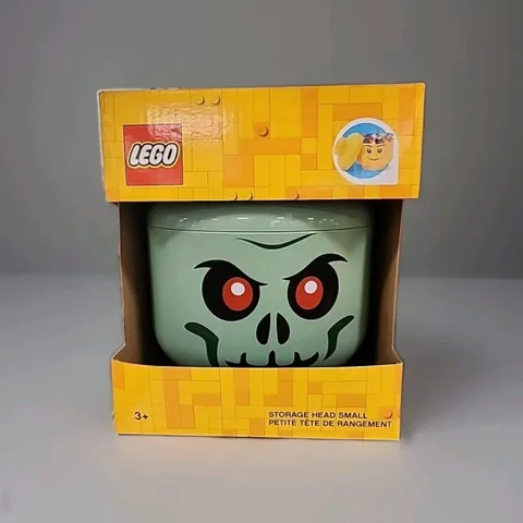 🔥 Lego LARGE Green Skeleton Zombie Storage Head Container Halloween Decor NEW!