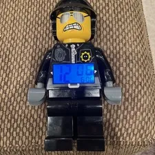LEGO Movie Bad Cop Policeman 9.5" Minifigure LCD digital ALARM CLOCK