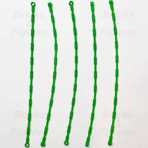 LEGO Bright Green Flexible Hose 21L Accessory Part Climbing Grip 2630 6443503 x5