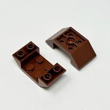 4871 LEGO Parts Slope Inverted 45 4x2 Double w/ 2x2 Cutout REDDISH BROWN (2)
