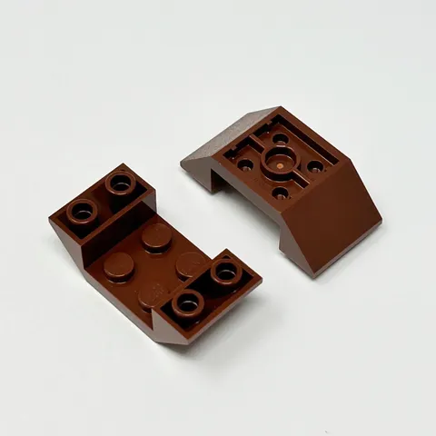 4871 LEGO Parts Slope Inverted 45 4x2 Double w/ 2x2 Cutout REDDISH BROWN (2)