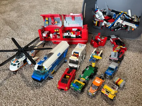 Lot of Lego City vehicles and parts