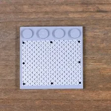 LEGO Gray Tile 4x4 Edge Studs Silver Diamond Tread Plate Rivet Sticker 6179pb084