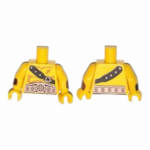 LEGO Minifigure Torso Bare Chest with Muscles Outline, Scar,