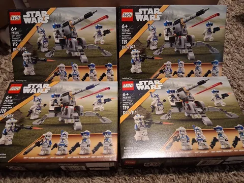 Lot Of 4 Lego 75345 501st Clone Troopers Battle Pack SEALED BOX 16 Figure Set 