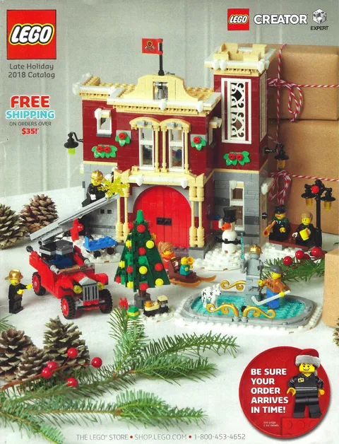 LEGO CREATOR EXPERT 2018 Late Holiday Catalog Christmas Fire Station Cover Mint