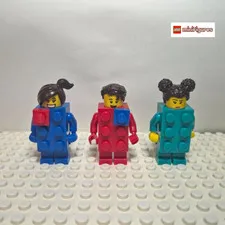 LEGO Brick Suit Guy & 2 Brick Suit Girls CMF Minifigures Lot