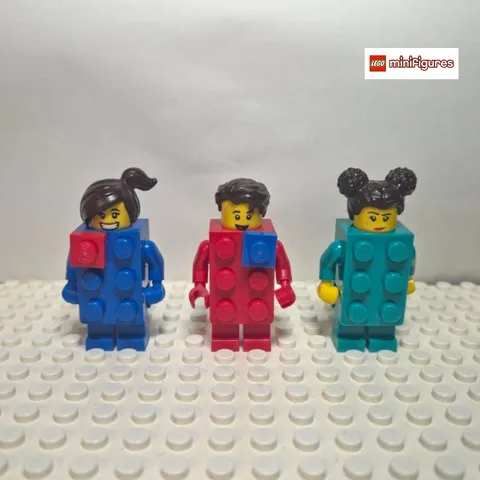 LEGO Brick Suit Guy & 2 Brick Suit Girls CMF Minifigures Lot