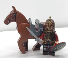 LEGO Lord of the Rings King Theoden Minifigure Brown Horse Shield Sword lor021