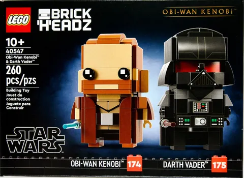 LEGO Star Wars BrickHeadz Obi-Wan Kenobi Darth Vader 40547 NEW Sealed 260 Pieces