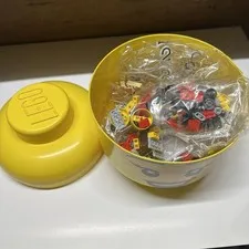 Lego Iconic Head Storage Happy Girl  Large Container For Legos With Sealed Bags