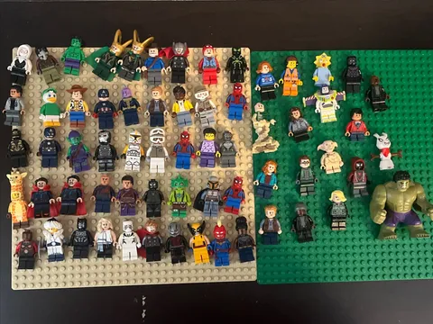 LEGO Minifigure Lot Of 64, Star Wars, Marvel, CMF, Disney, Simpsons.