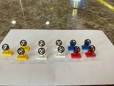 Lego Steering Wheels (5 Qty) Part 3829c01 Multi Colors 