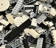 GRAYSCALE Mix Lego Lot By Color  1/2 LB Pound 200 Pieces Sorted Bulk SAVE!