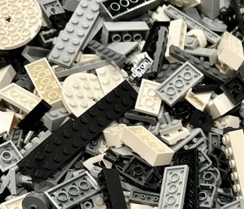 GRAYSCALE Mix Lego Lot By Color  1/2 LB Pound 200 Pieces Sorted Bulk SAVE!