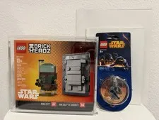 LEGO STAR WARS BRICKHEADZ NYCC 41498 BOBA FETT & HAN SOLO CARBONITE W/ CASE PLUS