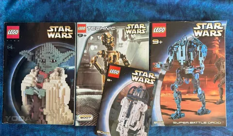 Vintage Lego Star Wars Manual Lot - Yoda 7194 C-3PO 8007 R2D2 8009 S Droid 8012