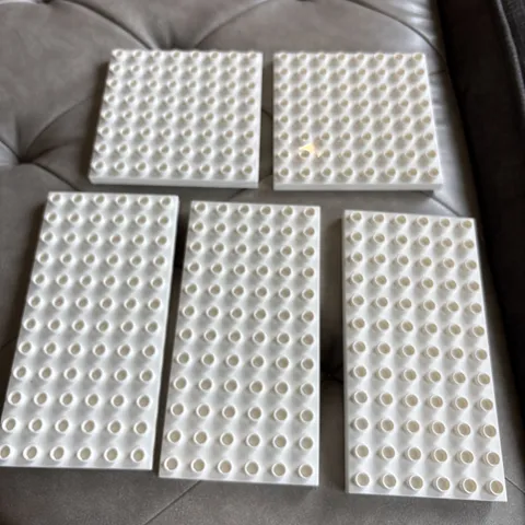 Duplo 6x12 X 1/2 Thin Flat Lot Of 5 White Plate Baseplate Base 6x12 8x8