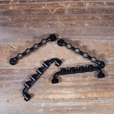 LEGO Part 4873 Black Bar 1 x 6 with Open Studs Ladder Railing Qty 4 Pieces