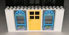 Lego White Door Window Frame 2x16x6 Part # 35103 Flower Floral Pane Glass 41398