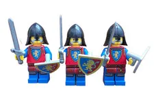 LEGO BAM Minifigures: 3 x Lion Knights with bonus swords (2025 Wave) New