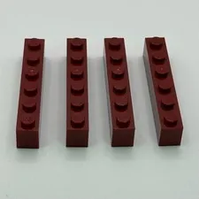 LEGO 1x6 Brick Part 3009 - (4pcs) Dark Red