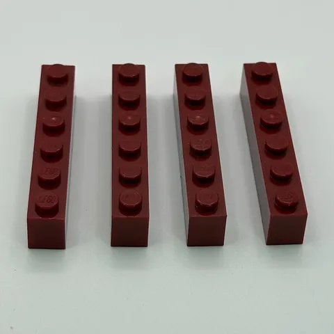 LEGO 1x6 Brick Part 3009 - (4pcs) Dark Red
