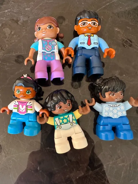 Lego Duplo People Children Parents Dark & Light Skin Figures