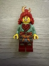LEGO NINJAGO Wyldfyre 71793  Minifigure w/ Red Hair & Horned Helmet, Green Torso