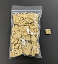 Lego 100 New Tan Plates 2 x 2 Stud Pieces 3022