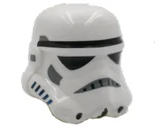 LEGO White Minifigure, Headgear Helmet SW Stormtrooper, 2 Chin Holes Pattern 304