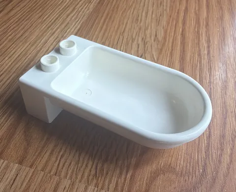 Vtg Lego Duplo WHITE BATHROOM TUB for HOME HOUSE BLOCK Bathtub Bath Part