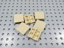 LEGO Lot of 6 Tan 2x2 Curved Slopes No Stud BC