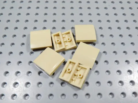 LEGO Lot of 6 Tan 2x2 Curved Slopes No Stud BC