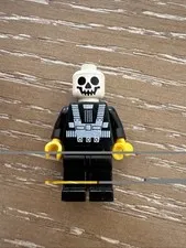 Lego MINIFIG SKELETON White Head Black Legs - Classic Town Minifigure Halloween 
