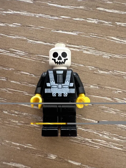 Lego MINIFIG SKELETON White Head Black Legs - Classic Town Minifigure Halloween 