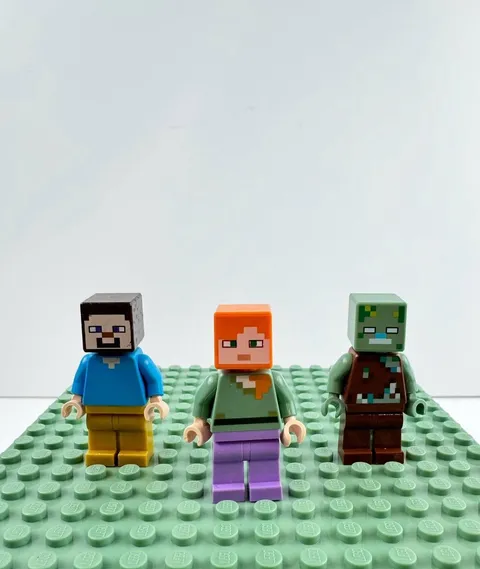 LEGO Minecraft Steve Alex Zombie Minifigure Lot of 3 Authentic Figures