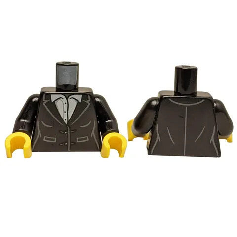 2x LEGO Female Suit Jacket Torso Black Arms